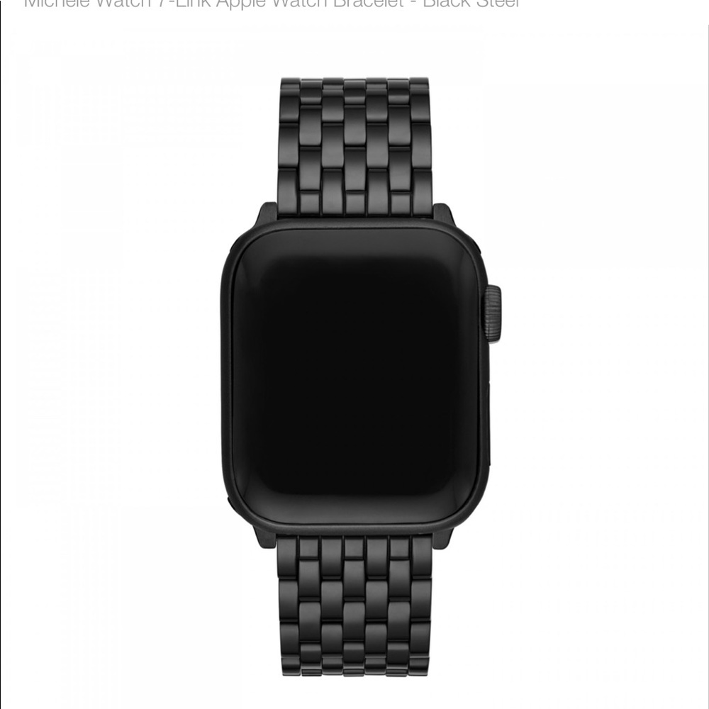 Michele Watch 7-Link Apple Watch Bracelet - Black Steel